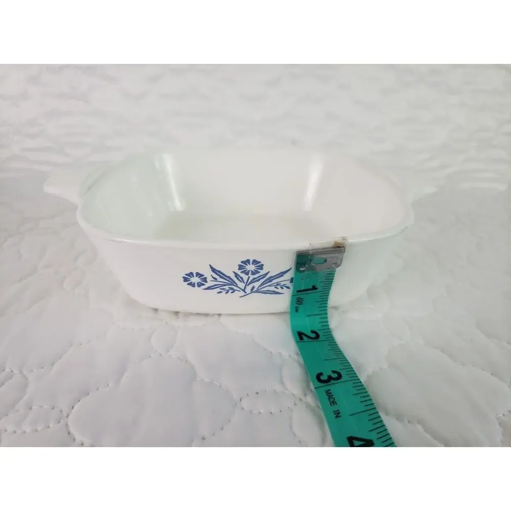 Vintage Corning Ware Blue Cornflower A-10-B Casserole Dish & P-41 Petite Pan Lot